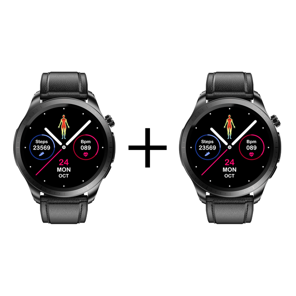 1 + 1 Pachet Smartwatch ProHaks (Glicemie, Tensiune Arteriala, ECG 3 Derivatii)