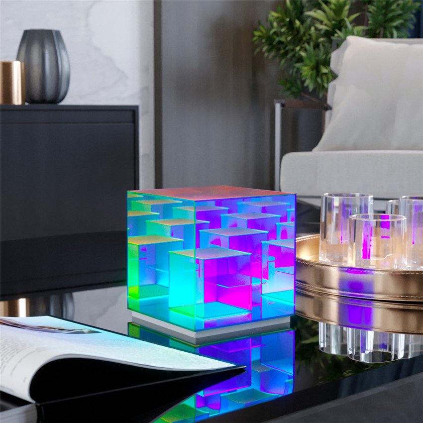 Cub Minimalist RGB LED de Birou - Vreau Chestii