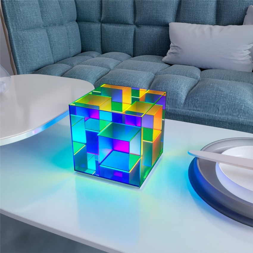 Cub Minimalist RGB LED de Birou - Vreau Chestii